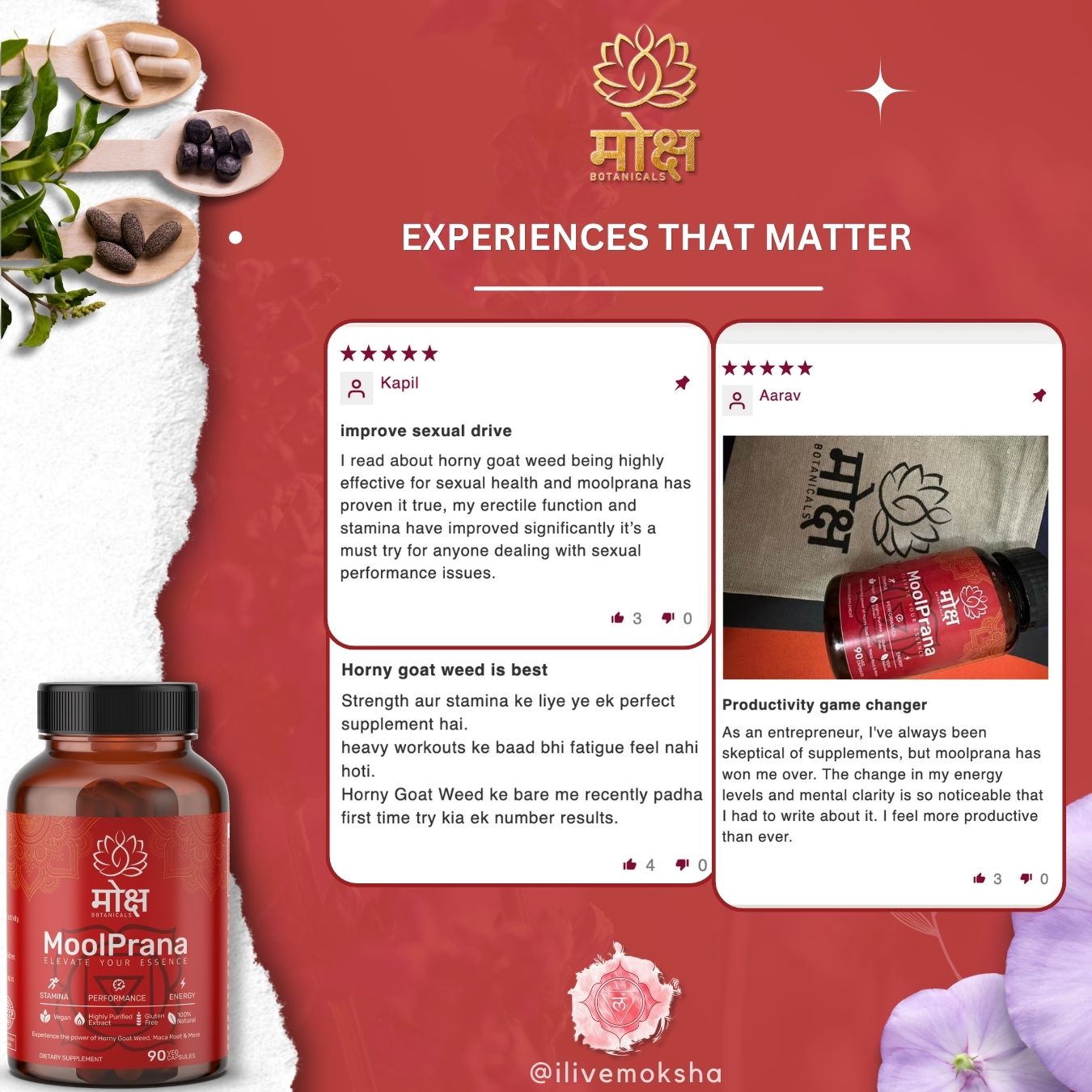 review_moolprana_boosted testosterone, boosted energy, hornygoatweed,macaroot, improved sex drive